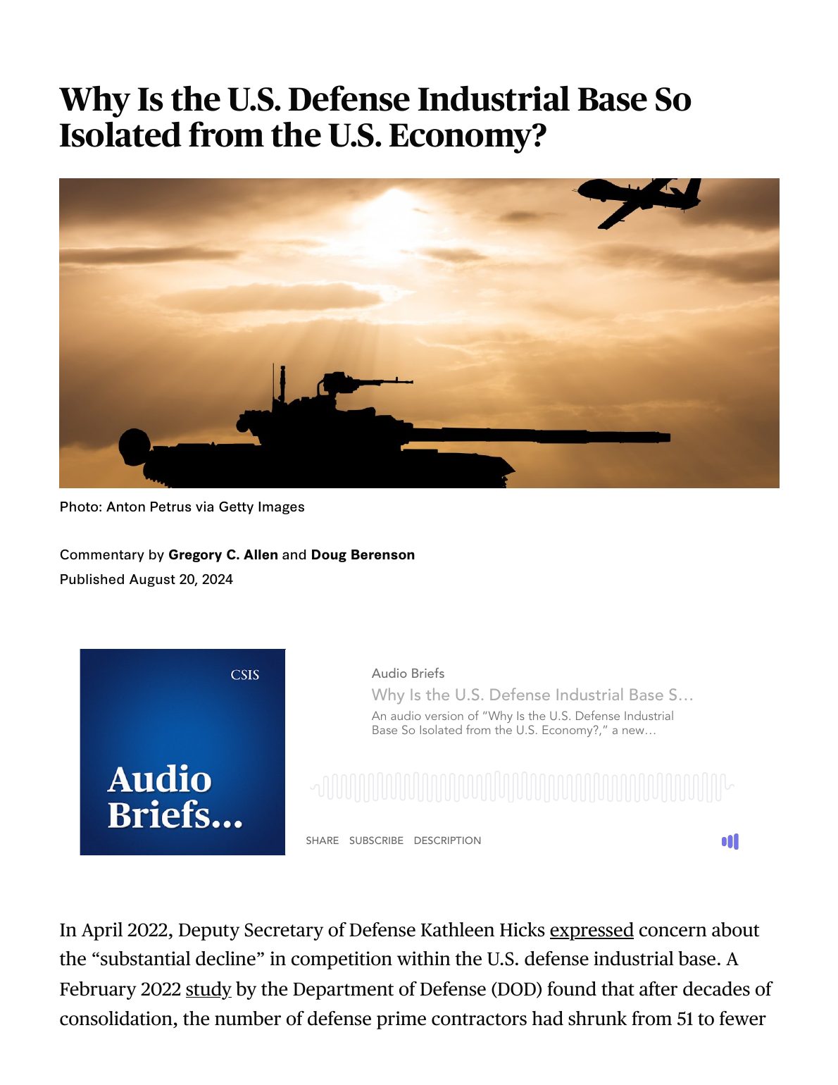 Why Is the U.S. Defense Industrial Base So Isolated from the U.S. Economy? cover